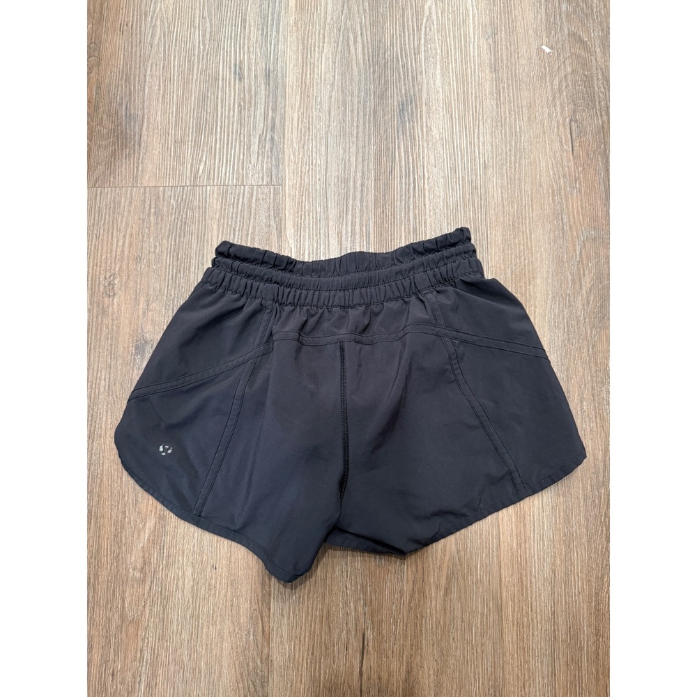 Lululemon Track That Mid-Rise Lined Short 4 Black Womens Size 4 Running Training